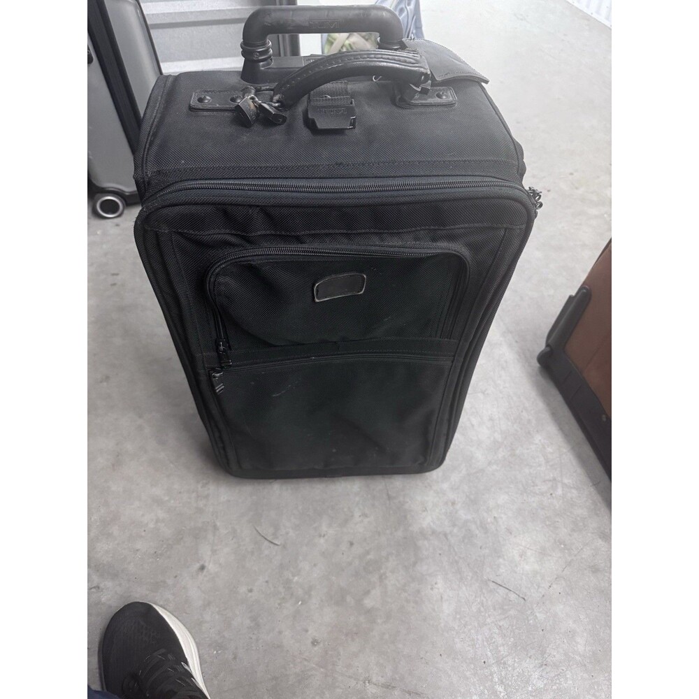 Vintage TUMI Black Ballistic Nylon Upright Rolling Carry-On 22" Suitcase